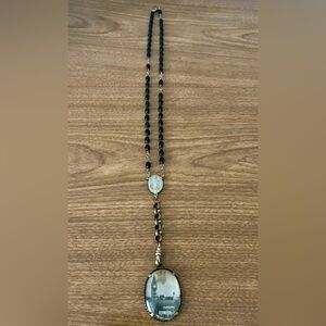 Upcycled Rosary + Big Ben Pendant- 21 inches